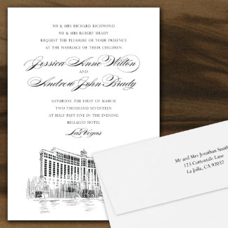 Bellagio Las Vegas Custom Wedding Invitations