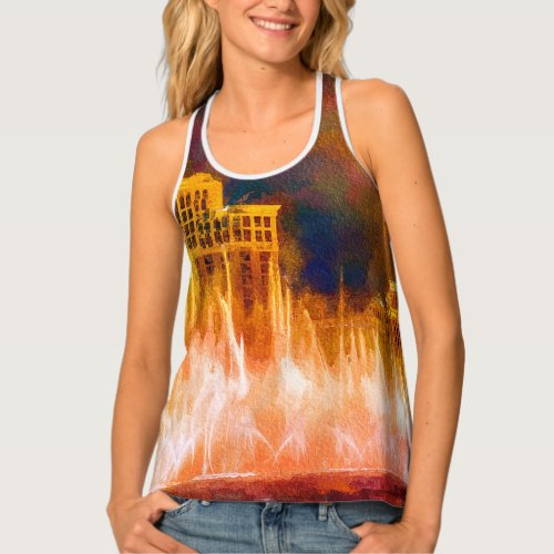 Bellagio night water show Las Vegas Tank Top