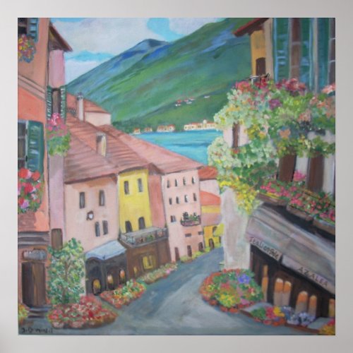 Bellagio town Italy Poster