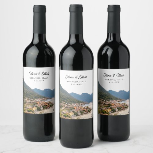 Bellagio Wedding Favor Italy Personalized Wine Label