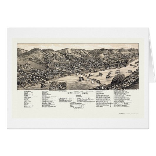 Bellaire, OH Panoramic Map - 1882 Cards (Front Horizontal)