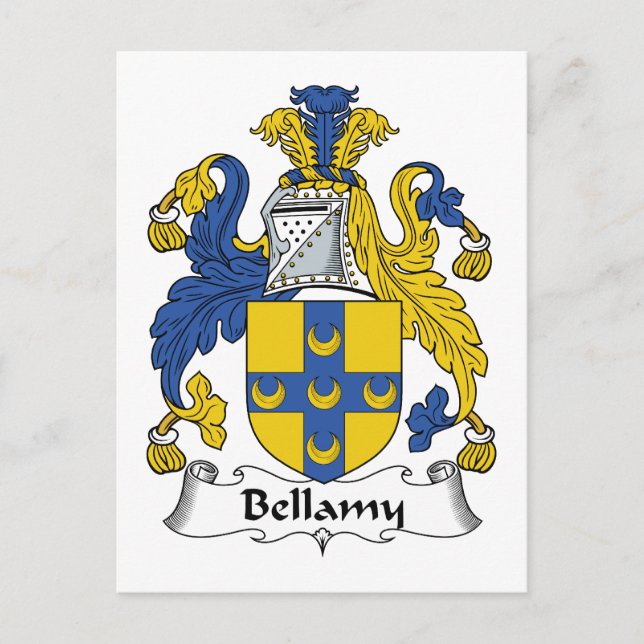 Bellamy Family Crest Postcard (Front)