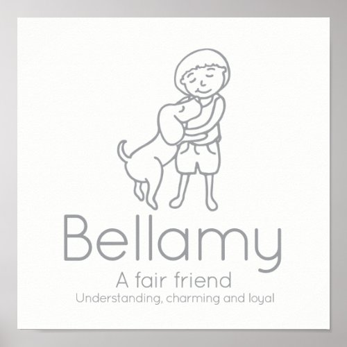 Bellamy friendship name meaning custom kids poster