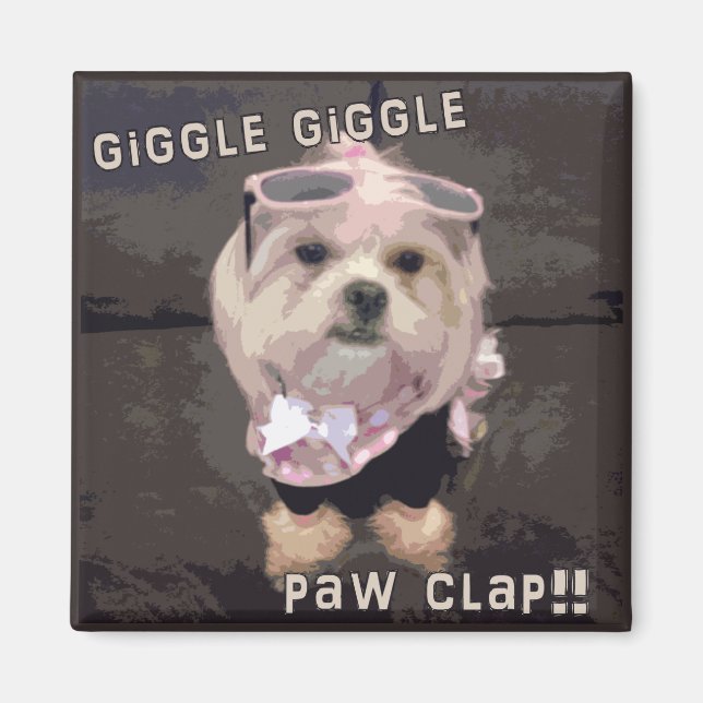 Bella's Giggle Giggle Paw Clap Magnet (Front)