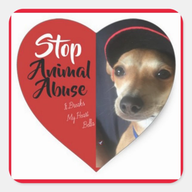 BELLA'S STOP ANIMAL ABUSE STICKER (Front)