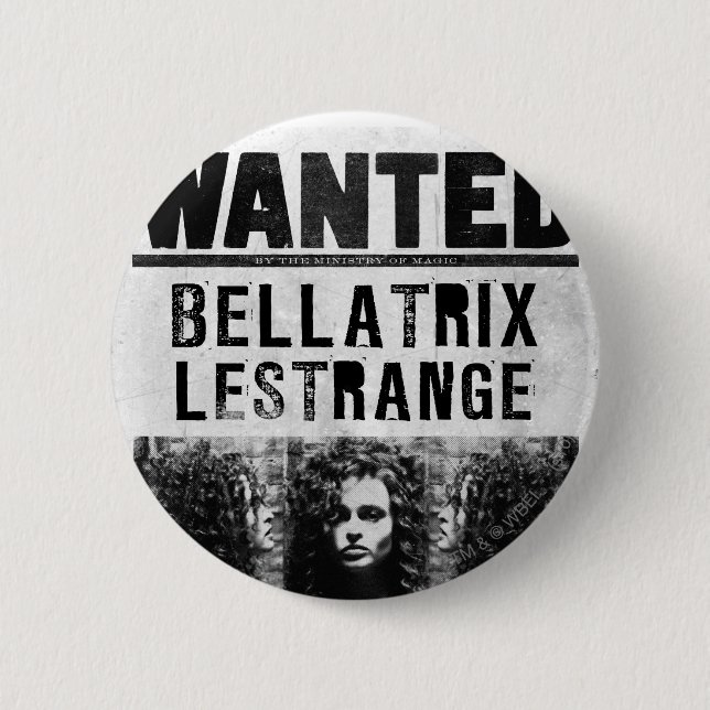 Bellatrix Lestrange Wanted Poster Pinback Button (Front)