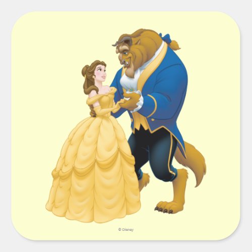 Belle and Beast Dancing Square Sticker