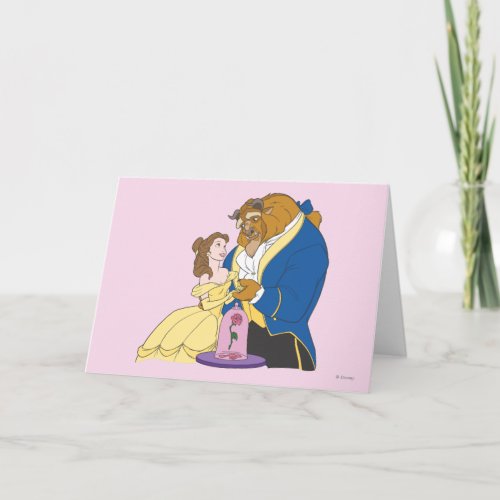 Belle and Beast Holding Hands Card
