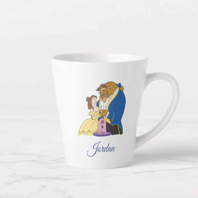 Belle and Beast Holding Hands Latte Mug (Right)