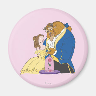 Belle and Beast Holding Hands Magnet