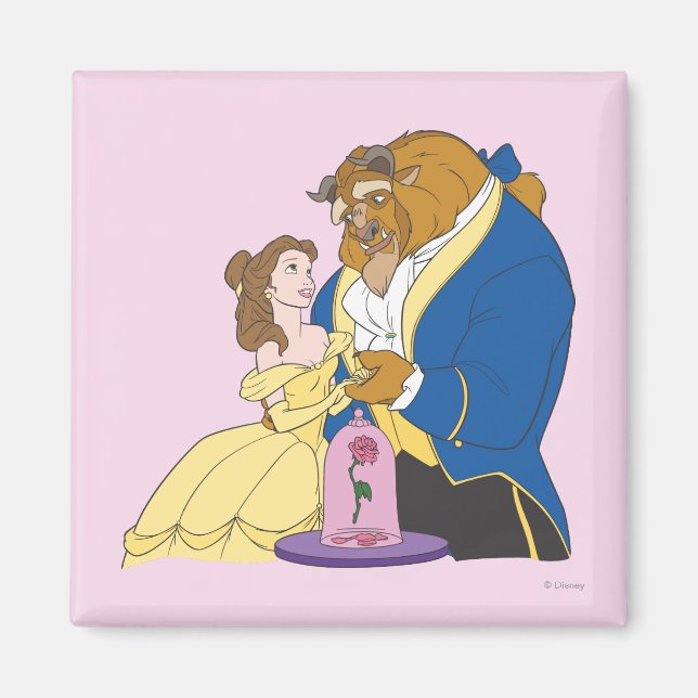 Belle and Beast Holding Hands Magnet (Front)