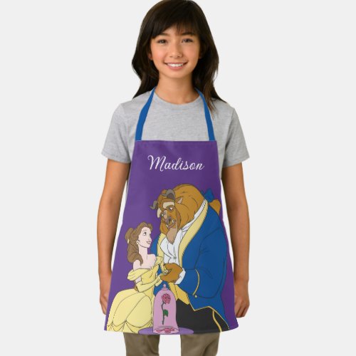 Belle and Beast Holding Hands Personalized Apron