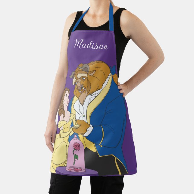 Belle and Beast Holding Hands Personalized Apron (Insitu)