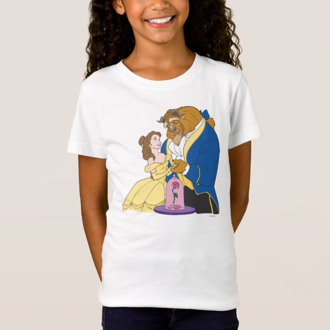 Belle and Beast Holding Hands T-Shirt (Front)