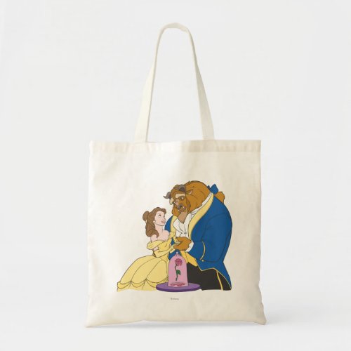 Belle and Beast Holding Hands Tote Bag