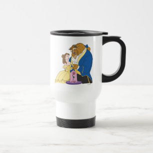 Belle and Beast Holding Hands Travel Mug