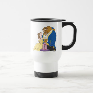 Belle and Beast Holding Hands Travel Mug