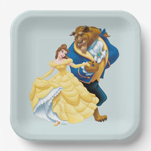 Belle and Beast Paper Plates (Front)