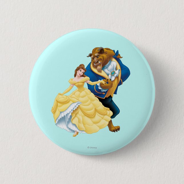 Belle and Beast Pinback Button (Front)