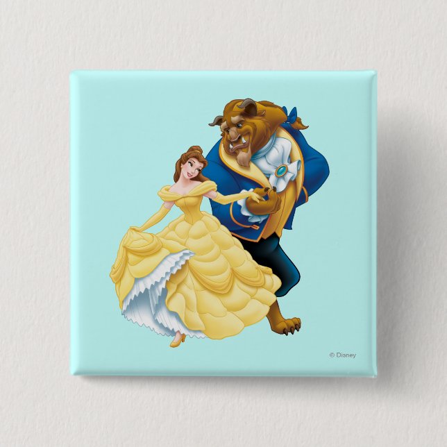 Belle and Beast Pinback Button (Front)