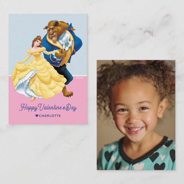 Belle and Beast Valentine's Day Photo Note Card (Front/Back)