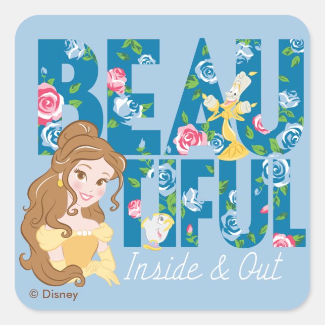 Belle | Beautfiul Inside & Out Square Sticker (Front)