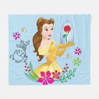Belle | Belle And Her Christmas Rose Fleece Blanket