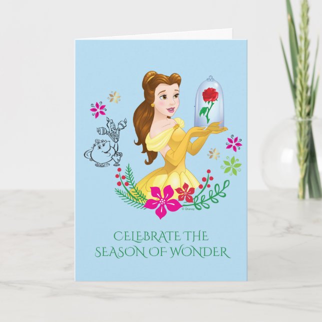 Belle | Belle And Her Christmas Rose Holiday Card (Front)
