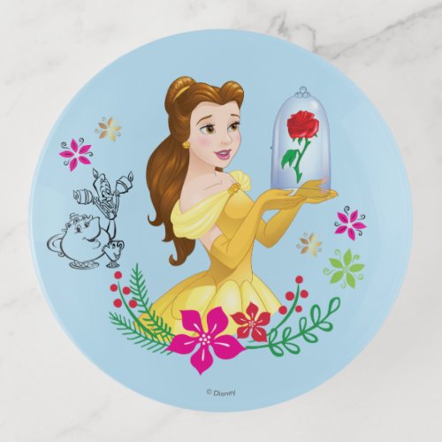 Belle  Belle And Her Christmas Rose Trinket Tray