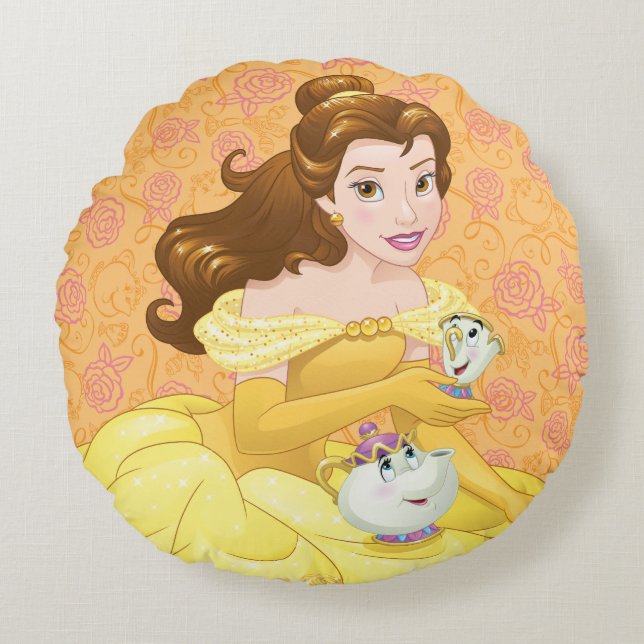 Belle | Besties Chill Together Round Pillow (Front)