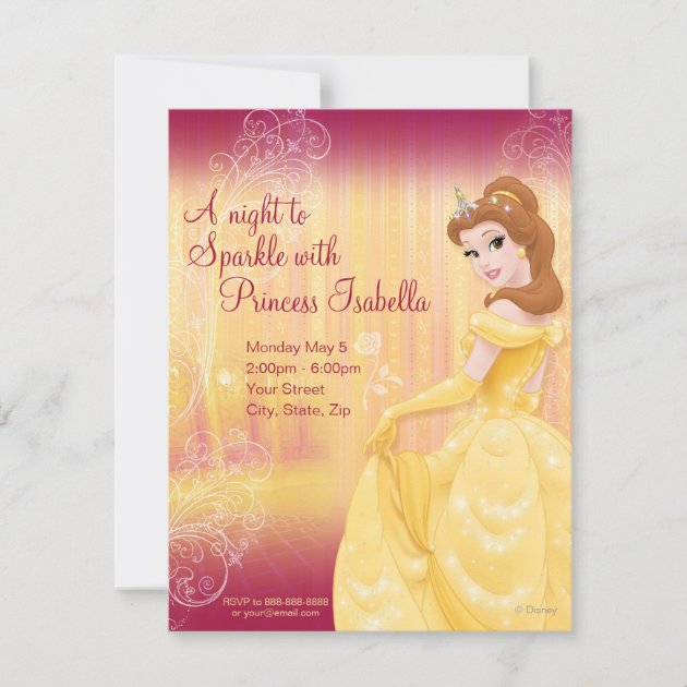 12 5x7in Cards, 12 Matching White envelopes 12 Beauty and The Beast The Movie Birthday Invitations 