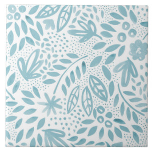 Belle Blue Floral Ceramic Tile - 2