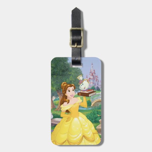 Belle  Books With Mrs Potts And Chip Luggage Tag