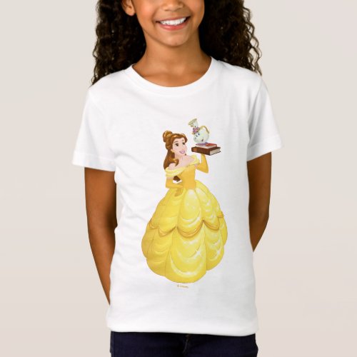 Belle  Books With Mrs Potts And Chip T_Shirt