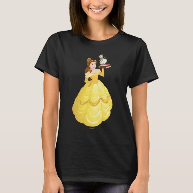 Belle | Books With Mrs. Potts And Chip T-Shirt (Front)