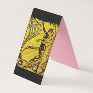 Belle Epoque,Art Nouveau,vintage,gold,black,female Business Card
