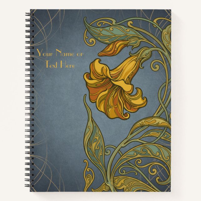 Belle Époque Botanicals: Art Nouveau Allamanda Notebook (Front)