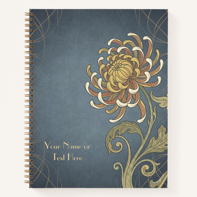 Belle Époque Botanicals: Golden Chrysanthemum Notebook (Front)
