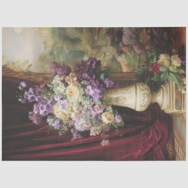 BELLE ÉPOQUE ENGLISH GARDEN Still Life Floral Tissue Paper (Front)