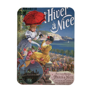 Belle Epoque Nice Winter travel Poster Magnet