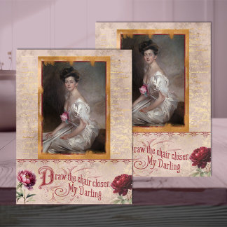 Belle Époque Woman in Soft Blush Pink Decoupage Tissue Paper