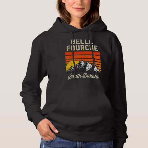 Belle Fourche South Dakota Retro Vintage City Stat Hoodie