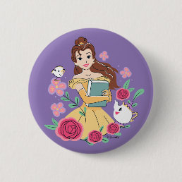 Belle &amp; Friends Bookish Blooms Button