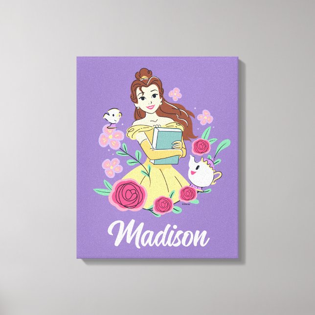 Belle & Friends Bookish Blooms Canvas Print (Front)