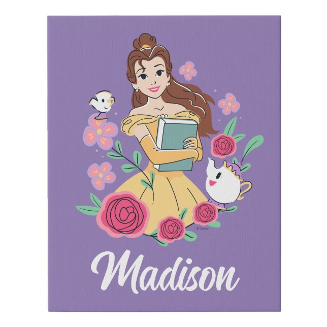 Belle & Friends Bookish Blooms Faux Canvas Print (Front)
