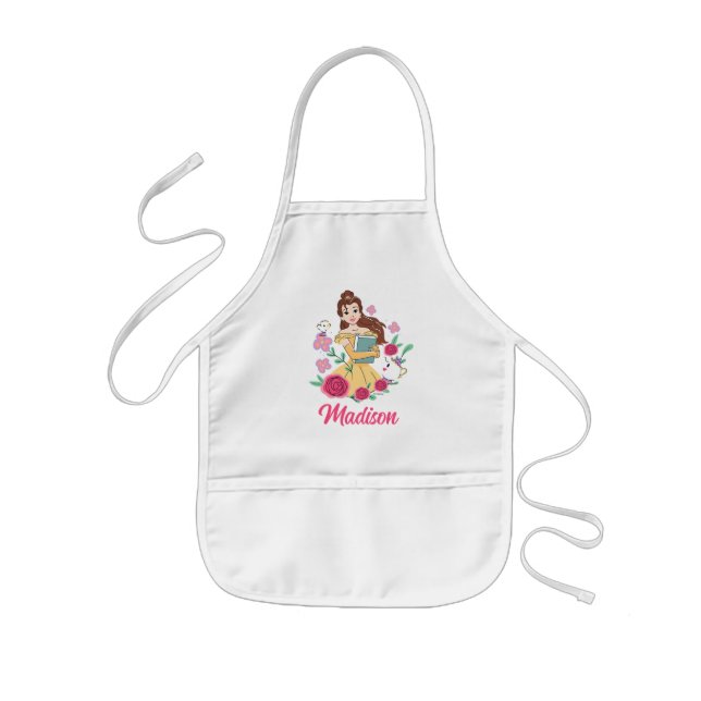 Belle & Friends Bookish Blooms Kids' Apron (Front)