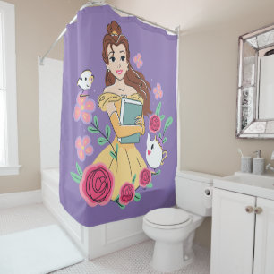Belle & Friends Bookish Blooms Shower Curtain