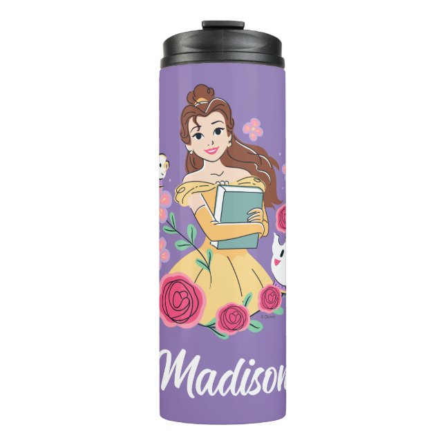 Belle & Friends Bookish Blooms Thermal Tumbler (Front)