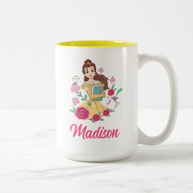 Belle & Friends Bookish Blooms Two-Tone Coffee Mug (Right)