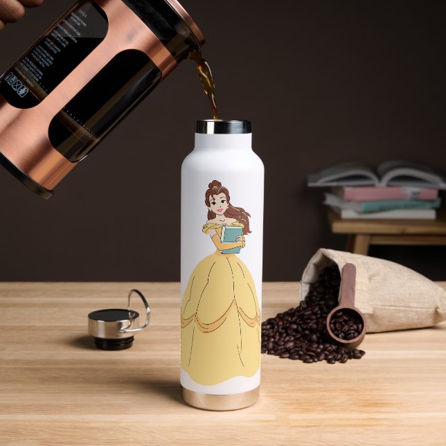 Belle & Friends Bookish Blooms Water Bottle (Coffee)